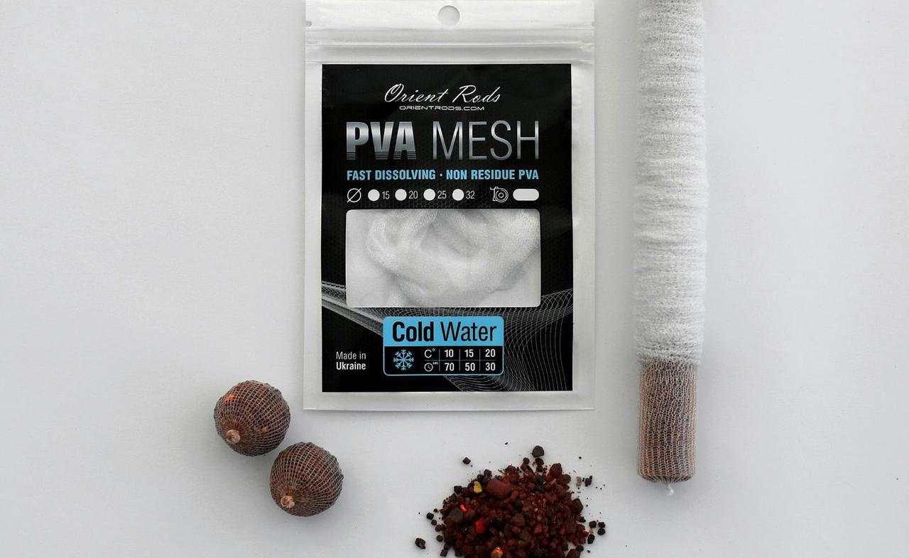 Растворимая сетка ПВА для холодной воды PVA MESH Orient Rods 15 мм/25 метров