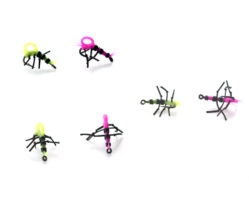 Super Strong Zig Insects Yellow/Pink 4шт/уп size 10 - Мухи для Зиг Риг, желтые/розовые1