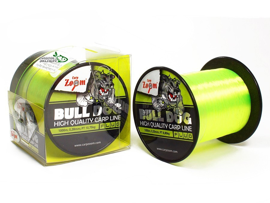 Карповая флуоресцентная леска салатовая Bull-Dog Fluo Carp Line 300m 0.25mm PT 8.8kg