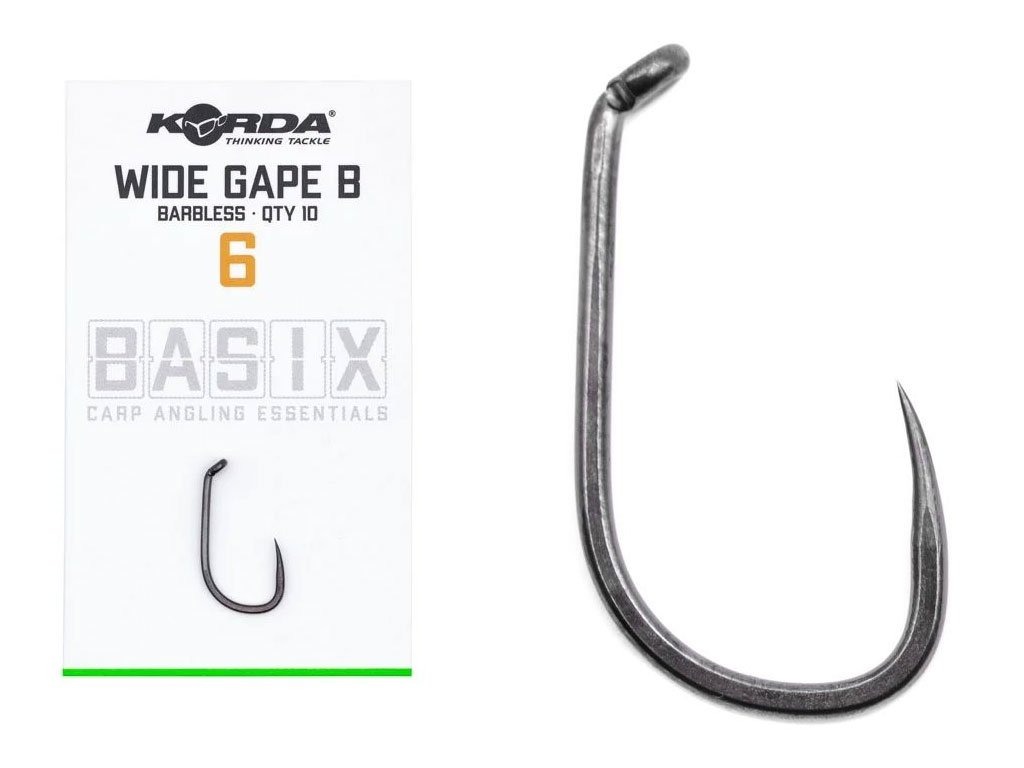 Крючки KORDA Basix Wide Gape №6 с микробородкой