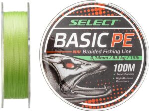 Шнур Select Basic PE Light Green 150m 0.14mm 15lb/6.8kg - alt