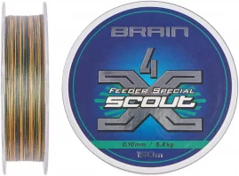 Шнур Brain Scout 4X 150m (camo green) 0.080mm 4.4kg1