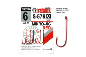 Крючок Fanatik S-57 Red №6 одинарный 6 шт - alt